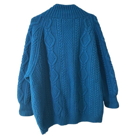 Vintage Blarney Woolen Mills Ireland Aran Garment Wool Cardigan Sweater Large - Picture 2 of 9